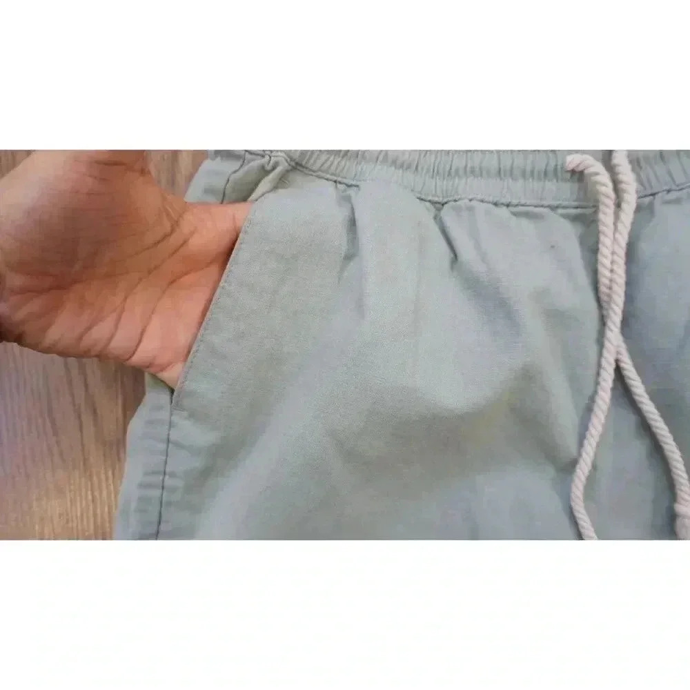 J.Crew Linen-Cotton Blend Wide-Leg Paper-Bag Pants, Size 10 - Picture 5 of 13